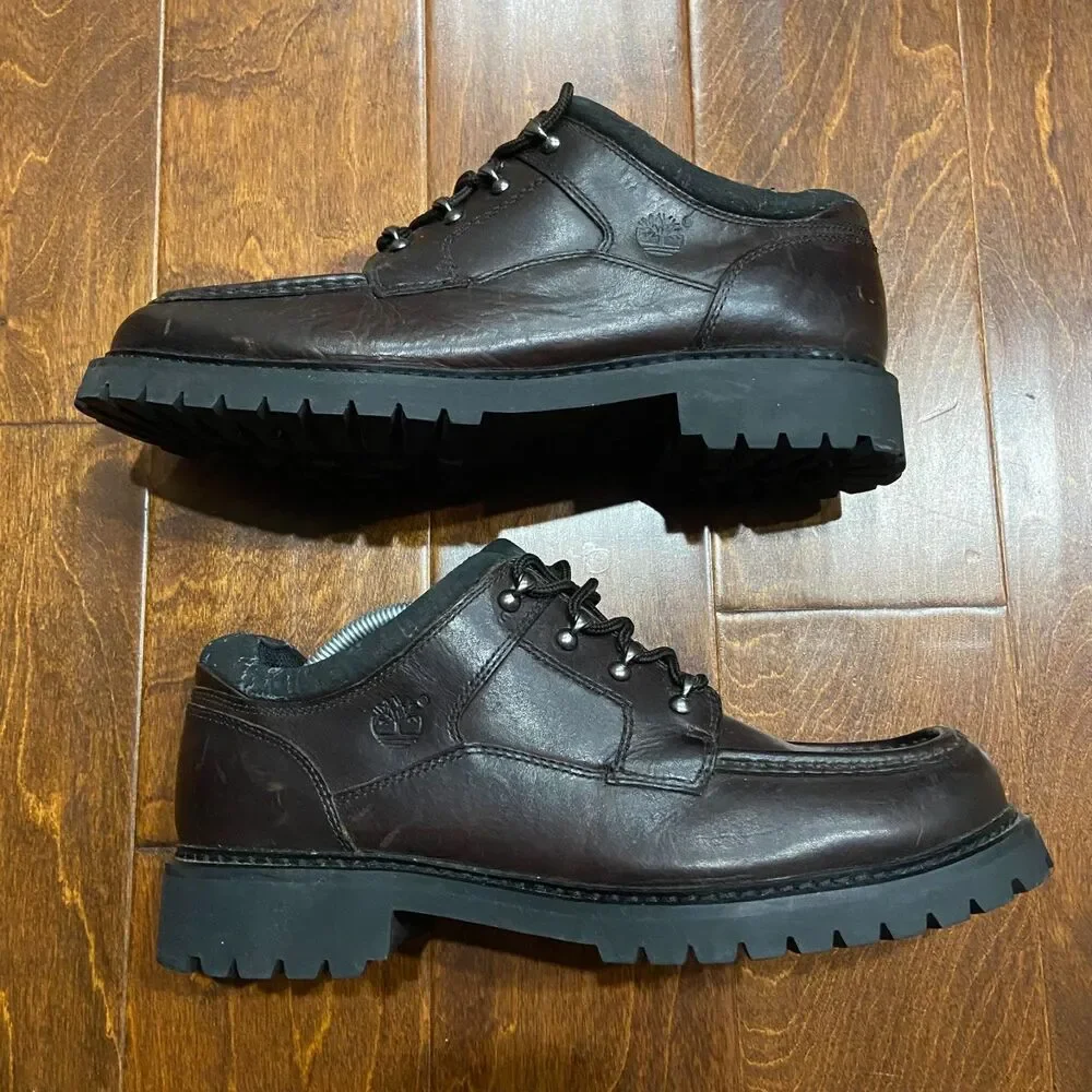 Timberland Vintage Moc Toe Oxford 80027 Dark Brown Leather Shoes Men's Size 13